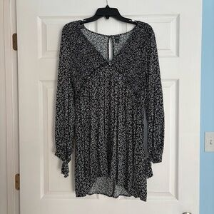 Wild Fable Black and White Long Sleeve Dress